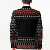 White and Red Christmas Wine Blazer with Festive Pattern and Holiday Cheer - Wonder Print Shop
