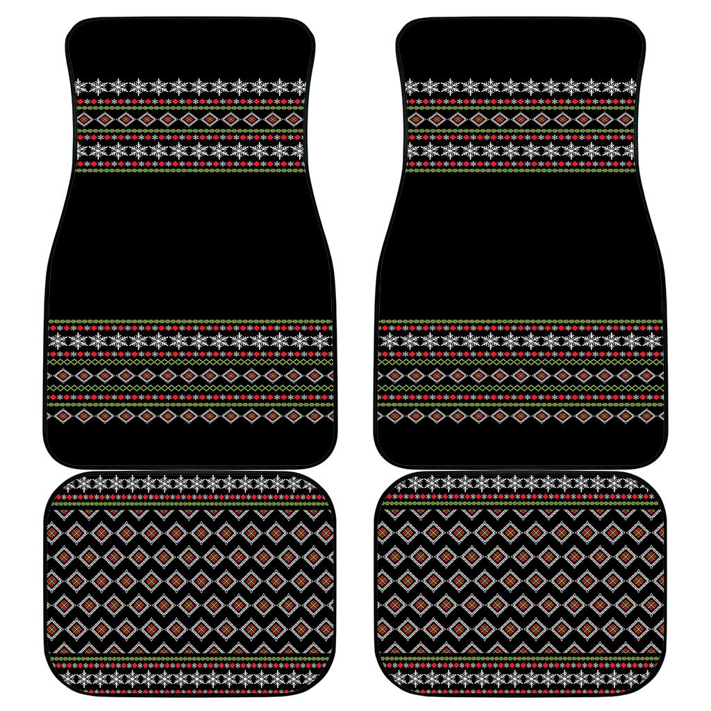 White and Red Christmas Wine Car Mats with Festive Pattern and Holiday Cheer - Wonder Print Shop
