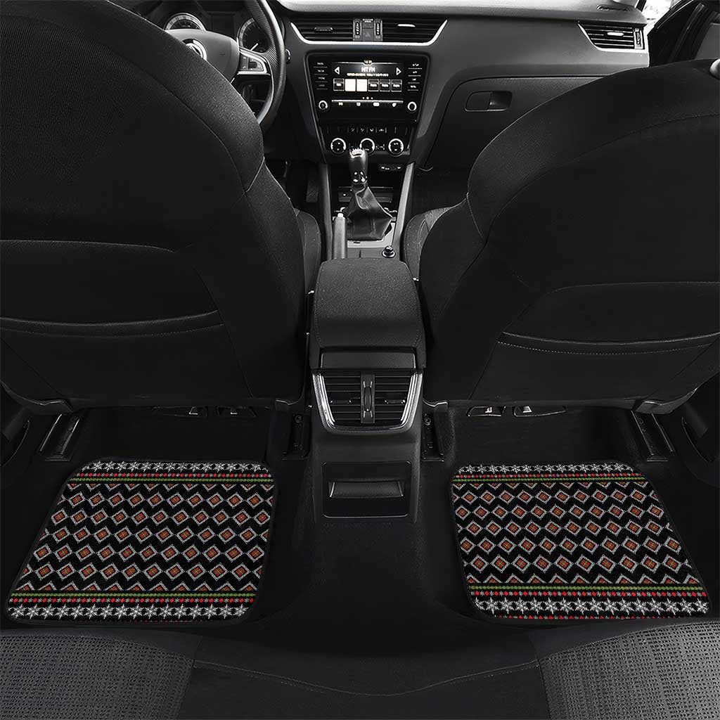 White and Red Christmas Wine Car Mats with Festive Pattern and Holiday Cheer - Wonder Print Shop