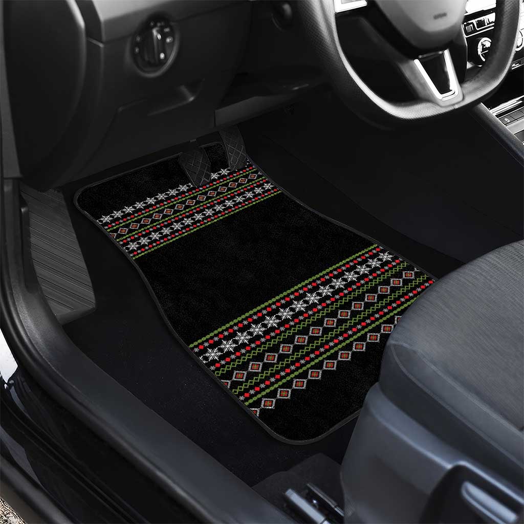 White and Red Christmas Wine Car Mats with Festive Pattern and Holiday Cheer - Wonder Print Shop