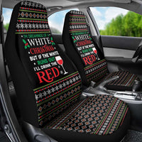 White and Red Christmas Wine Car Seat Cover with Festive Pattern and Holiday Cheer - Wonder Print Shop