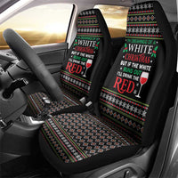White and Red Christmas Wine Car Seat Cover with Festive Pattern and Holiday Cheer - Wonder Print Shop