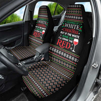 White and Red Christmas Wine Car Seat Cover with Festive Pattern and Holiday Cheer - Wonder Print Shop