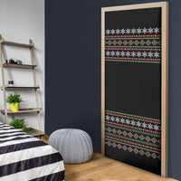 White and Red Christmas Wine Door Cover with Festive Pattern and Holiday Cheer - Wonder Print Shop