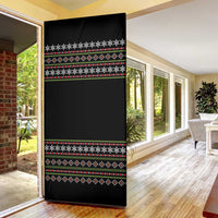White and Red Christmas Wine Door Cover with Festive Pattern and Holiday Cheer - Wonder Print Shop