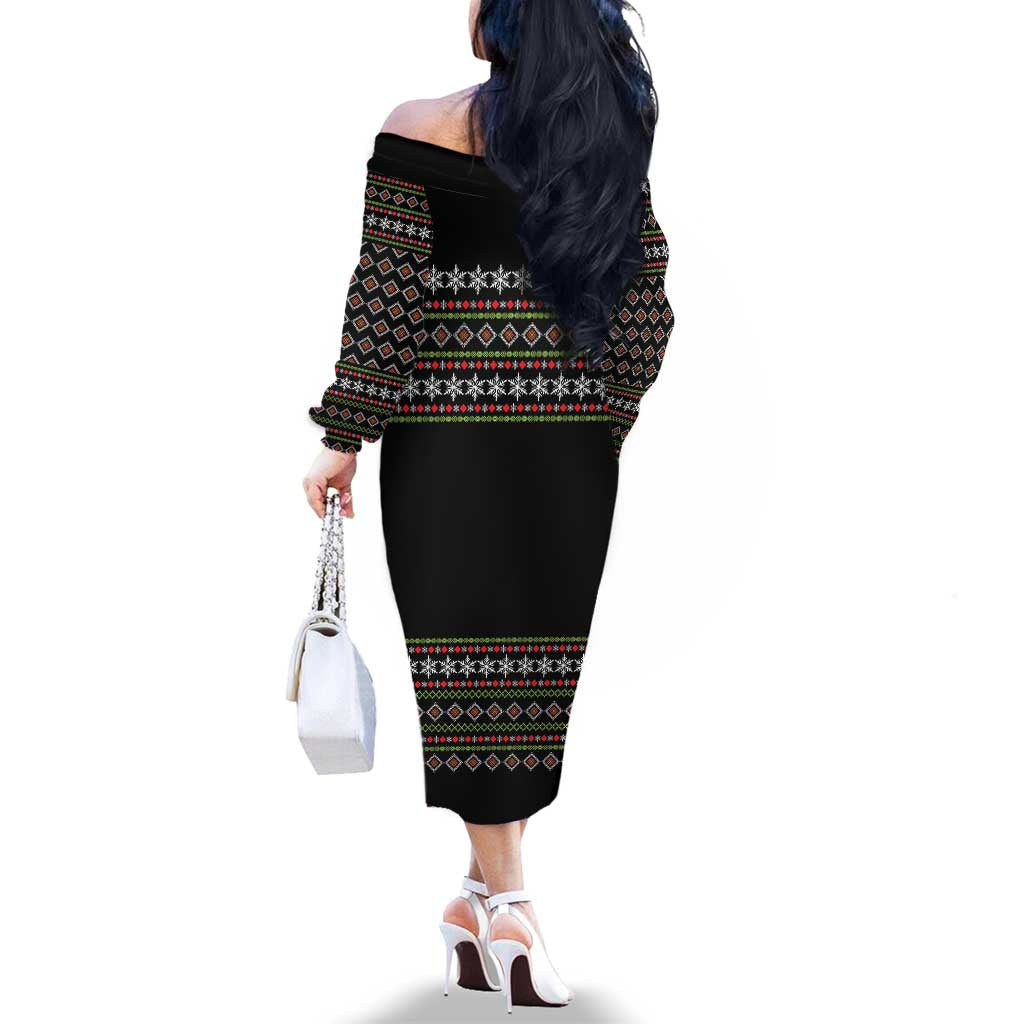 White and Red Christmas Wine Family Matching Off The Shoulder Long Sleeve Dress and Hawaiian Shirt with Festive Pattern and Holiday Cheer - Wonder Print Shop