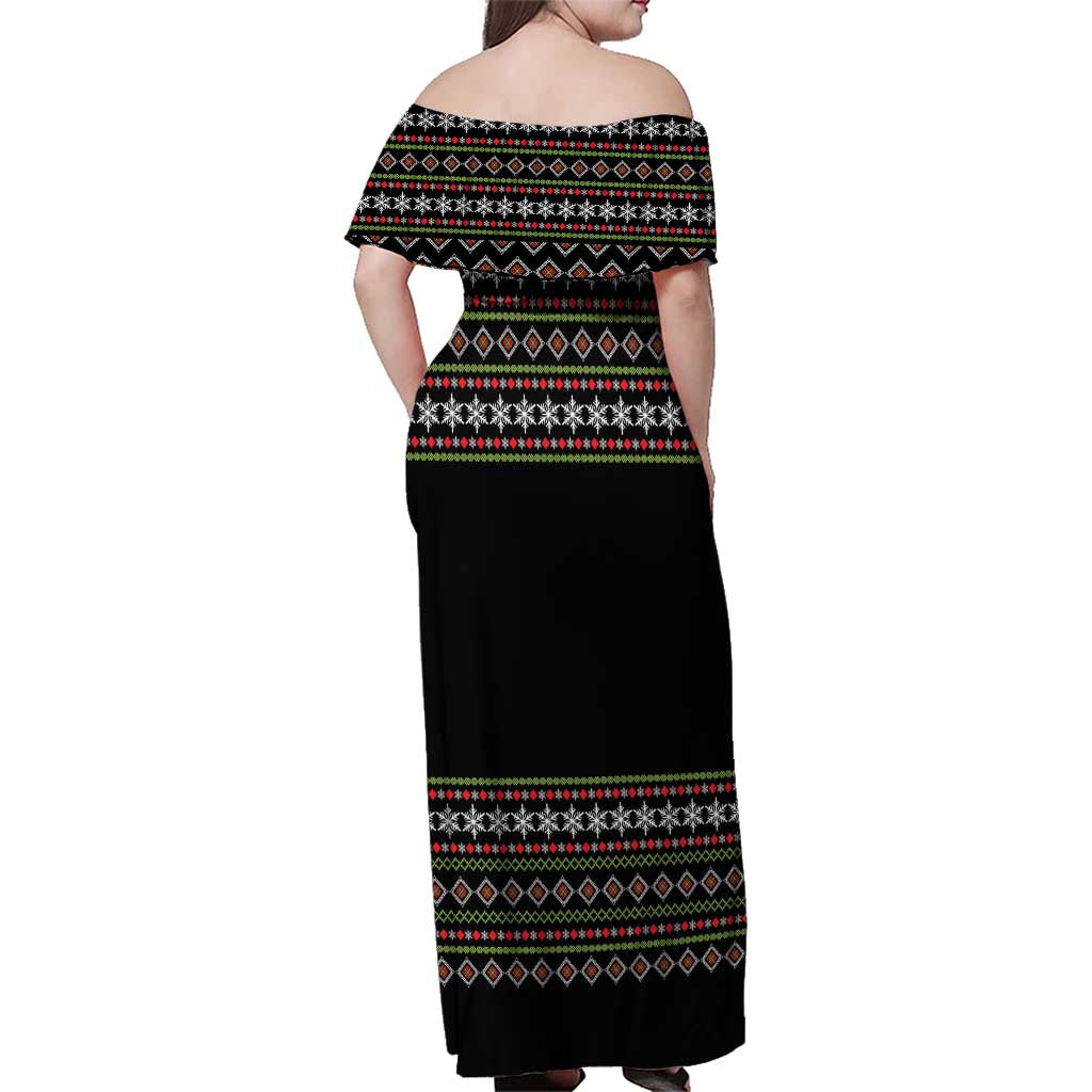 White and Red Christmas Wine Family Matching Off Shoulder Maxi Dress and Hawaiian Shirt with Festive Pattern and Holiday Cheer - Wonder Print Shop