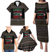 White and Red Christmas Wine Family Matching Puletasi and Hawaiian Shirt with Festive Pattern and Holiday Cheer - Wonder Print Shop