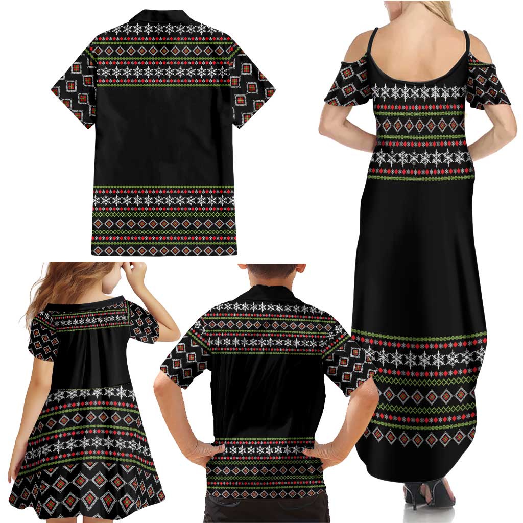 White and Red Christmas Wine Family Matching Summer Maxi Dress and Hawaiian Shirt with Festive Pattern and Holiday Cheer - Wonder Print Shop