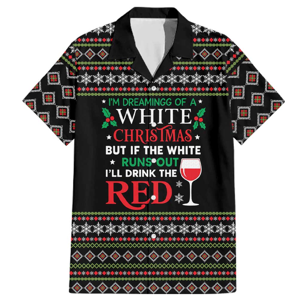 White and Red Christmas Wine Family Matching Summer Maxi Dress and Hawaiian Shirt with Festive Pattern and Holiday Cheer - Wonder Print Shop