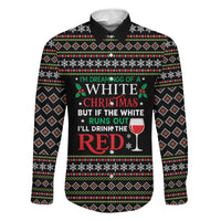 White and Red Christmas Wine Family Matching Summer Maxi Dress and Hawaiian Shirt with Festive Pattern and Holiday Cheer - Wonder Print Shop