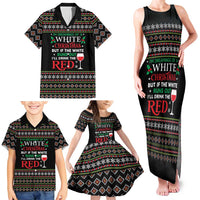 White and Red Christmas Wine Family Matching Tank Maxi Dress and Hawaiian Shirt with Festive Pattern and Holiday Cheer - Wonder Print Shop