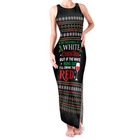White and Red Christmas Wine Family Matching Tank Maxi Dress and Hawaiian Shirt with Festive Pattern and Holiday Cheer - Wonder Print Shop