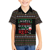 White and Red Christmas Wine Hawaiian Shirt with Festive Pattern and Holiday Cheer - Wonder Print Shop