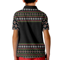 White and Red Christmas Wine Kid Polo Shirt with Festive Pattern and Holiday Cheer - Wonder Print Shop