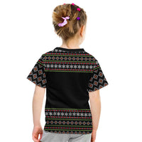 White and Red Christmas Wine Kid T Shirt with Festive Pattern and Holiday Cheer - Wonder Print Shop