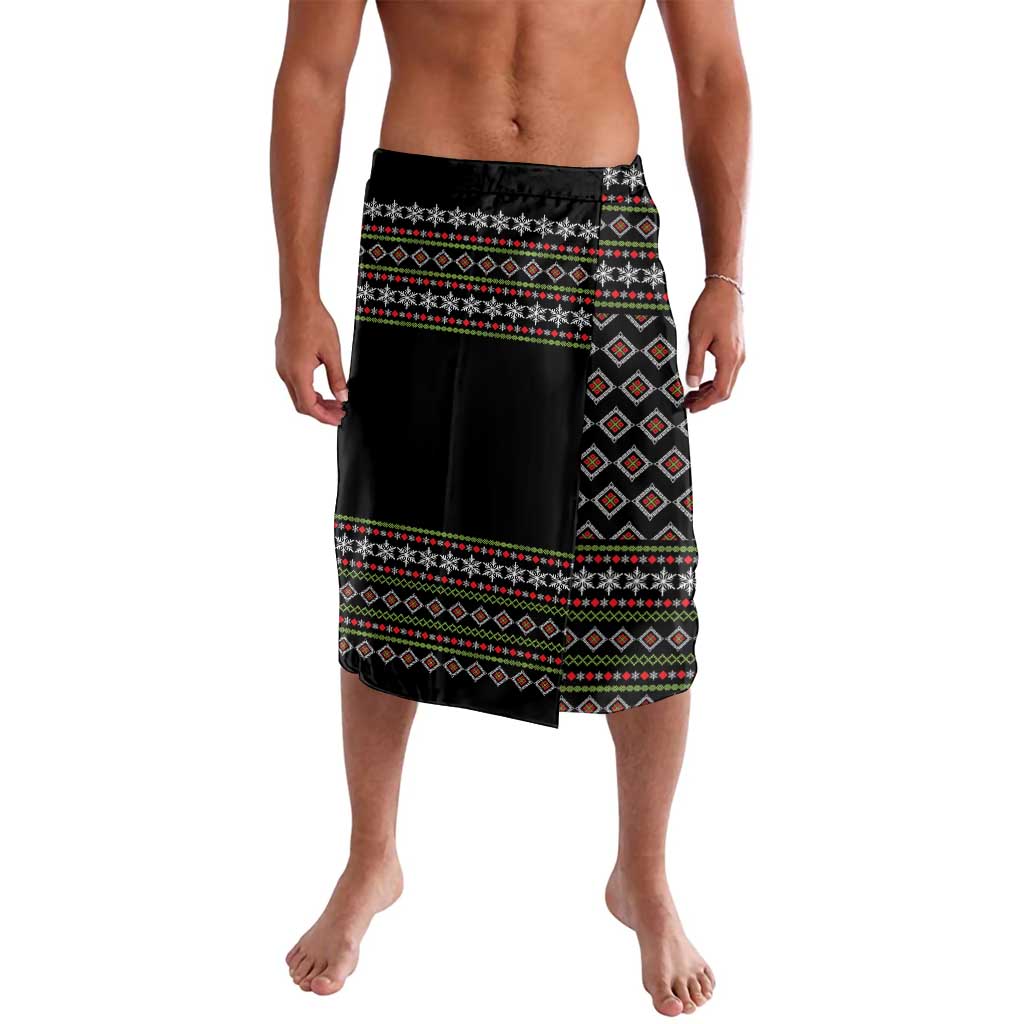 White and Red Christmas Wine Lavalava with Festive Pattern and Holiday Cheer - Wonder Print Shop