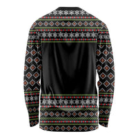 White and Red Christmas Wine Long Sleeve Shirt with Festive Pattern and Holiday Cheer - Wonder Print Shop