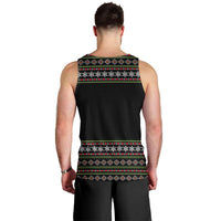 White and Red Christmas Wine Men Tank Top with Festive Pattern and Holiday Cheer - Wonder Print Shop