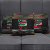 White and Red Christmas Wine Pillow Cover with Festive Pattern and Holiday Cheer - Wonder Print Shop
