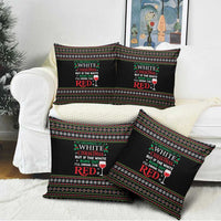 White and Red Christmas Wine Pillow Cover with Festive Pattern and Holiday Cheer - Wonder Print Shop