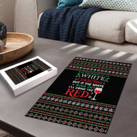 White and Red Christmas Wine Puzzle with Festive Pattern and Holiday Cheer - Wonder Print Shop