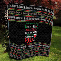 White and Red Christmas Wine Quilt with Festive Pattern and Holiday Cheer - Wonder Print Shop