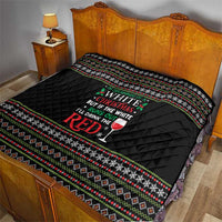 White and Red Christmas Wine Quilt with Festive Pattern and Holiday Cheer - Wonder Print Shop