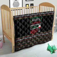 White and Red Christmas Wine Quilt with Festive Pattern and Holiday Cheer - Wonder Print Shop