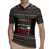 White and Red Christmas Wine Rugby Jersey with Festive Pattern and Holiday Cheer - Wonder Print Shop