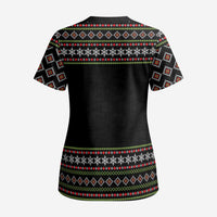 White and Red Christmas Wine Scrub Top with Festive Pattern and Holiday Cheer - Wonder Print Shop