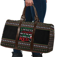 White and Red Christmas Wine Travel Bag with Festive Pattern and Holiday Cheer - Wonder Print Shop