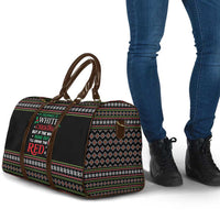 White and Red Christmas Wine Travel Bag with Festive Pattern and Holiday Cheer - Wonder Print Shop