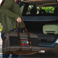 White and Red Christmas Wine Travel Bag with Festive Pattern and Holiday Cheer - Wonder Print Shop