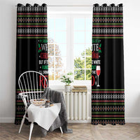 White and Red Christmas Wine Window Curtain with Festive Pattern and Holiday Cheer - Wonder Print Shop