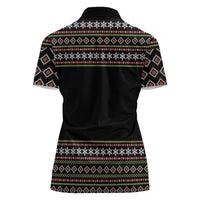 White and Red Christmas Wine Women Polo Shirt with Festive Pattern and Holiday Cheer - Wonder Print Shop