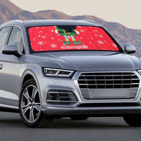 Bossy Elf Christmas Auto Sun Shade with Snowflakes and Striped Sleeves - Wonder Print Shop