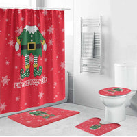 Bossy Elf Christmas Bathroom Set with Snowflakes and Striped Sleeves - Wonder Print Shop