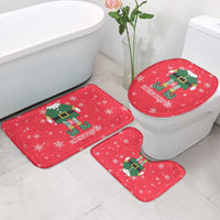 Bossy Elf Christmas Bathroom Set with Snowflakes and Striped Sleeves - Wonder Print Shop