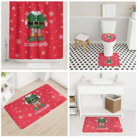 Bossy Elf Christmas Bathroom Set with Snowflakes and Striped Sleeves - Wonder Print Shop