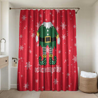 Bossy Elf Christmas Bathroom Set with Snowflakes and Striped Sleeves - Wonder Print Shop
