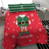 Bossy Elf Christmas Bedding Set with Snowflakes and Striped Sleeves - Wonder Print Shop