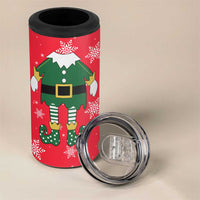 Bossy Elf Christmas 4 in 1 Can Cooler Tumbler with Snowflakes and Striped Sleeves - Wonder Print Shop