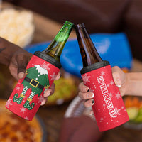 Bossy Elf Christmas 4 in 1 Can Cooler Tumbler with Snowflakes and Striped Sleeves - Wonder Print Shop