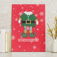 Bossy Elf Christmas Canvas Wall Art with Snowflakes and Striped Sleeves - Wonder Print Shop