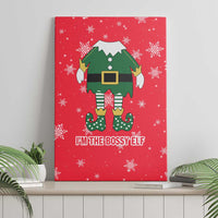 Bossy Elf Christmas Canvas Wall Art with Snowflakes and Striped Sleeves - Wonder Print Shop