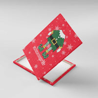 Bossy Elf Christmas Canvas Wall Art with Snowflakes and Striped Sleeves - Wonder Print Shop