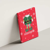 Bossy Elf Christmas Canvas Wall Art with Snowflakes and Striped Sleeves - Wonder Print Shop