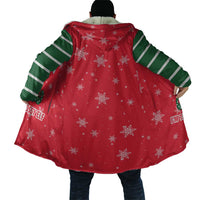 Bossy Elf Christmas Cloak with Snowflakes and Striped Sleeves - Wonder Print Shop