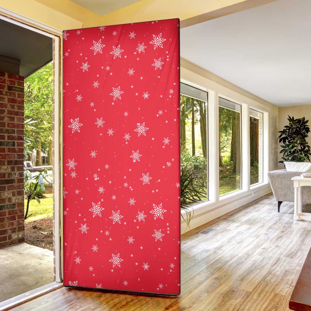 Bossy Elf Christmas Door Cover with Snowflakes and Striped Sleeves - Wonder Print Shop